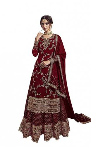 Buy Georgette Semi Stitched Suit By Miss Ethnik by Miss Ethnik