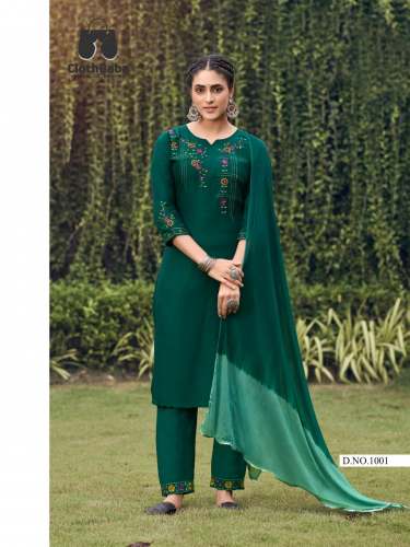 Designer Chinon Silk Kurti Pair 1104 from Surat 