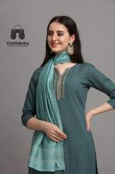 Embroidered Cotton Kurti Pant Set for Ladies