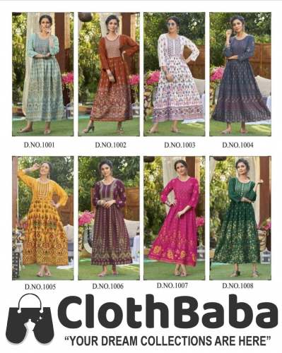 Exclusive Fancy 14 KG Rayon With Foil Prtint Kurti