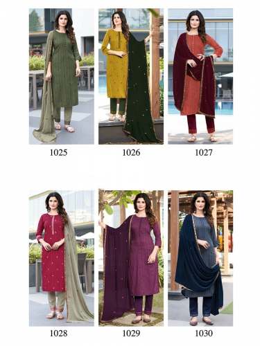 Fancy Chinon Ready Made Suit At Wholesale Price