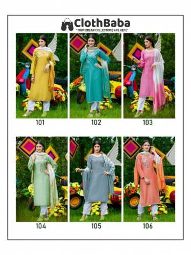 Fancy Embroiderd Suits In Viscose Silk Fabric