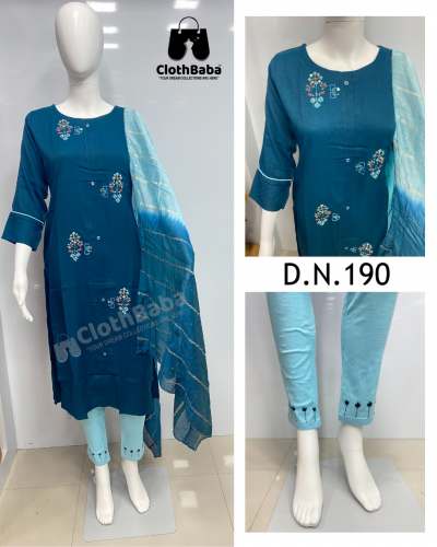 Fancy Fabric Partywear Handwork Suits (DN 190)