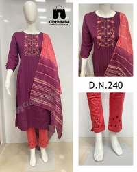 Fancy Fabric Partywear Handwork Suits (DN 240)