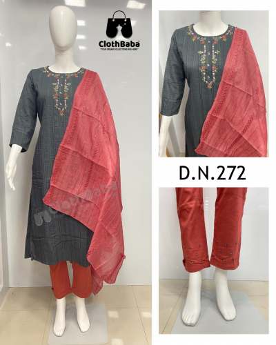 Fancy Fabric Partywear Handwork Suits (DN 272)