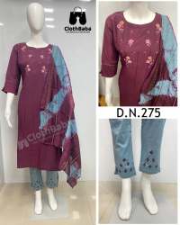 Fancy Fabric Partywear Handwork Suits (DN 275)