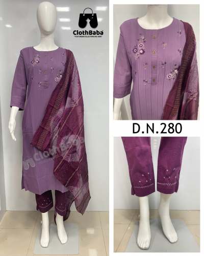 Fancy Fabric Partywear Handwork Suits (DN 280)