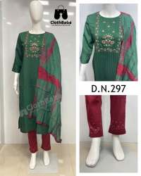 Fancy Fabric Partywear Handwork Suits (DN 297)