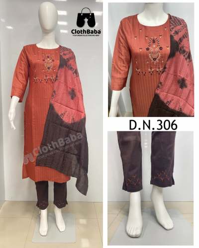 Fancy Fabric Partywear Handwork Suits (DN 306)