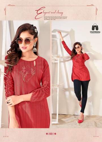 Girls Rayon Top with Embroidery Work