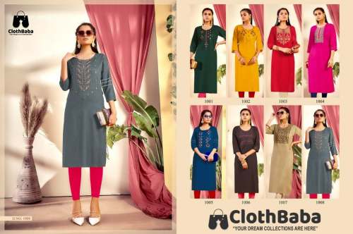 Heavy Rayon Embroidery Sequence Work Kurtis