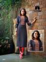 Heavy Weaving Rayon Hand Embroidery Work Kurti thumb 3