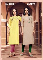 Ladies 100% Cotton Embroidery Work Kurti