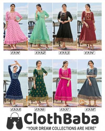 Ladies 14kG Rayon Foil Print Kurti