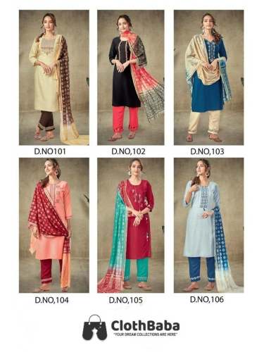 Ladies Rayon Slub Designer Suits