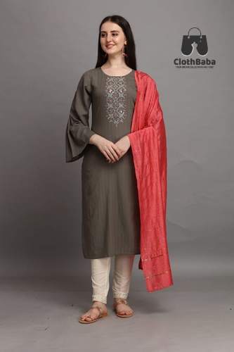 Ladies Stylish Kurti Pant Set With Dupatta