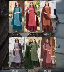 Ladies Viscose Strip & musline Suits