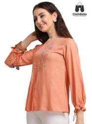 Leadies Fancy Weaving Viscose Top