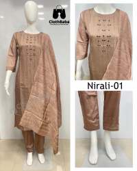 Modal Viscos Mirror Embroidery Suits (Nirali - 01)