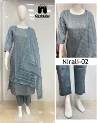 Modal Viscos Mirror Embroidery Suits (Nirali - 02)