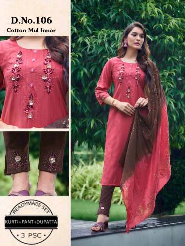 Party Wear Viscose Kurti Set with Inner  by Clothbaba