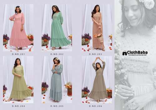 Partywear Gown In Viscose Fox Georgette Fabric 