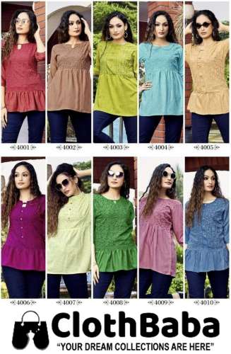 Rayon Embroidery Fancy Reguler Wear Tops