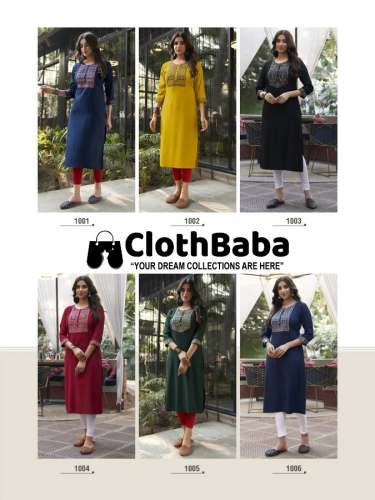 Rayon Slub Sequence Embroidery Work Fancy Kurti