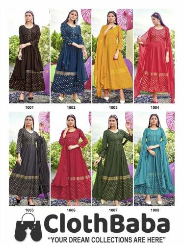 Stylish 14 KG Rayon Foil Print Fancy Kurti