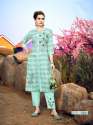 Women 100% Viscose LInen Zari Kurti With Pent thumb 3