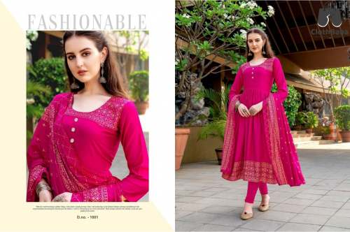Women 14KG Rayon Foil Print Kurtis 
