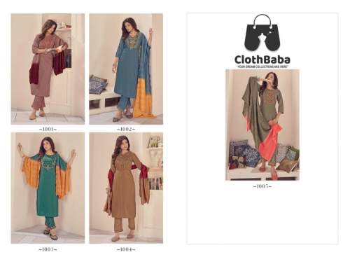 women Chinon Buti With Embroidery Work Suits
