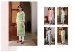 Women Cotton Stripe Kurti Pair Collection