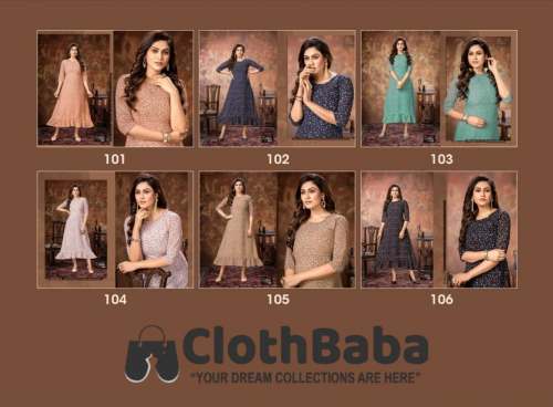 Women Georgette Print With Full Inner Kurti 