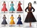 Women Rayon Printed Hand Work Kurtis
