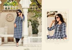 Women Viscose Handloom Stripes Fancy Kurtis