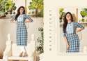 Women Viscose Handloom Stripes Fancy Kurtis thumb 3