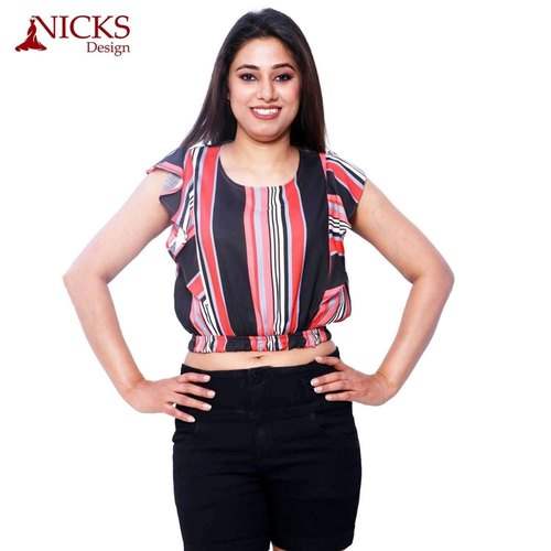 Girls Ruffle Crop Top by Nicks Design by The Nicks Design