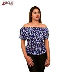 Printed  Off Shoulder Top for Ladies 