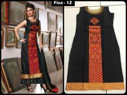 Sleeveless Black Silk Kurti 