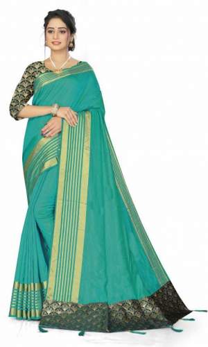 Turquoise Green Art Silk Designer Saree  by Mishti Ladies Wear