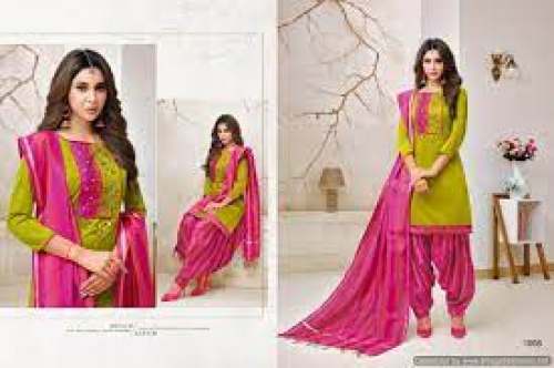 Cotton Unsticthed Salwar Suit for Ladies by Kinnoo International Boutique