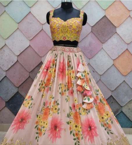 Party Wear Crop Top Lehenga by Dhawan Saree Centre