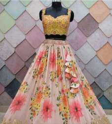Party Wear Crop Top Lehenga