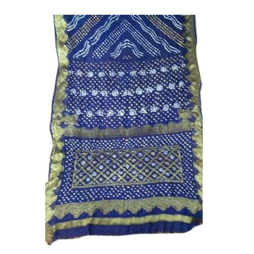 Rich Pallu Blue Bandhani Saree  by Jhaveri Handicraft