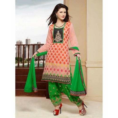 Ladies Designer Georgette Unstitched Dress  by Punjabi Fashion Store