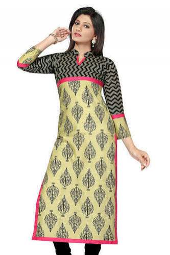 Ladies Straight Cotton Kurti by Punjabi Fashion Store