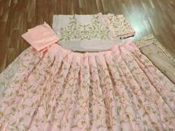 Semi Stitched Light Pink Embroidered Lehenga 
