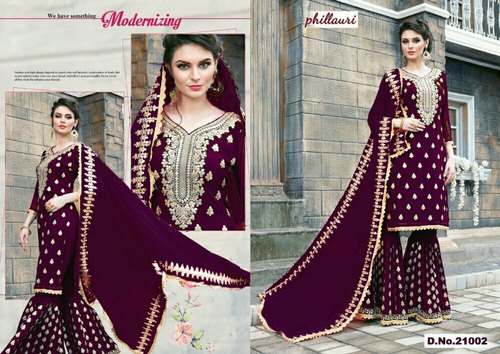 Wedding wear Georgette Embroidered Sharara Suit