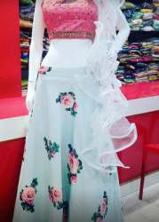 Ruffle Printed Lehenga Choli For Women